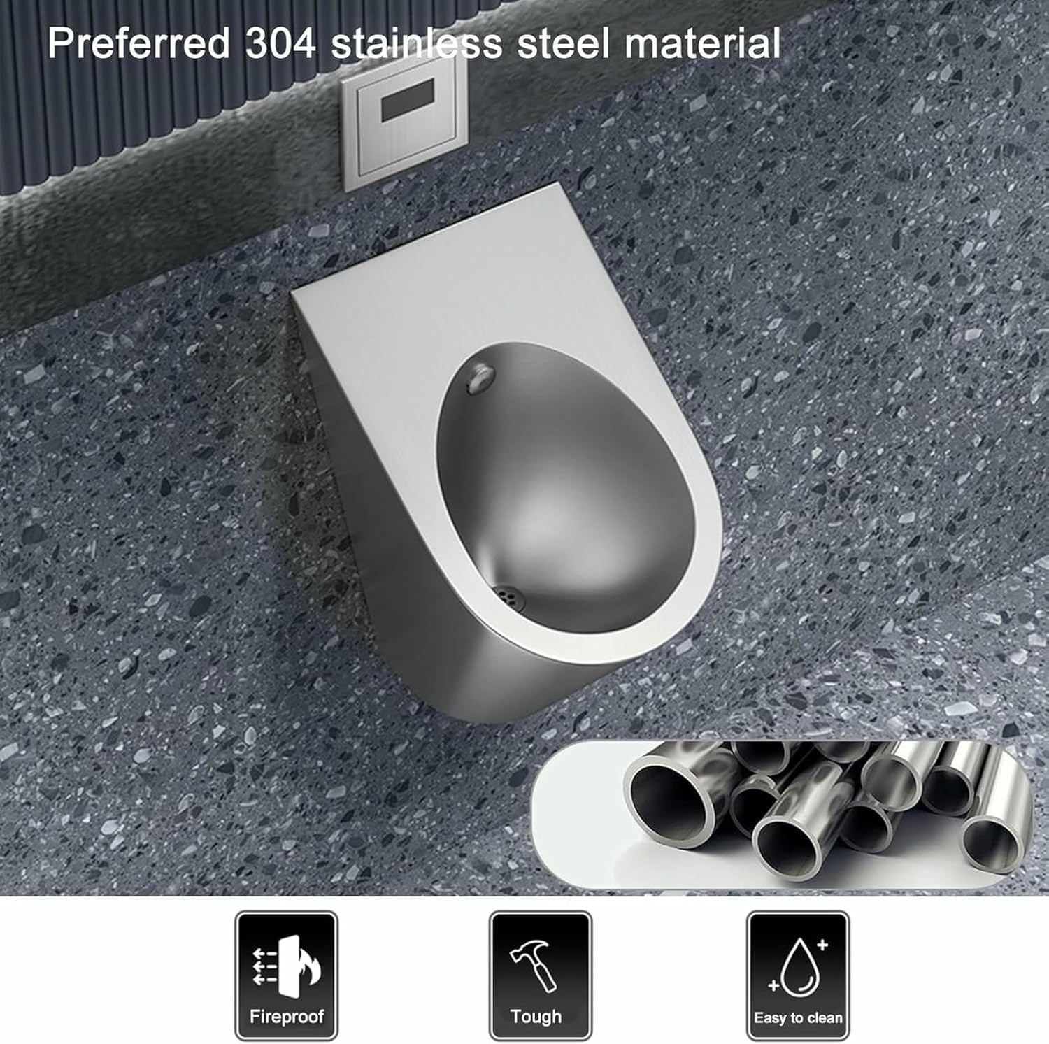 304 Stainless Steel Urinal Smart Wall-Mounted Sensor Urinal review
