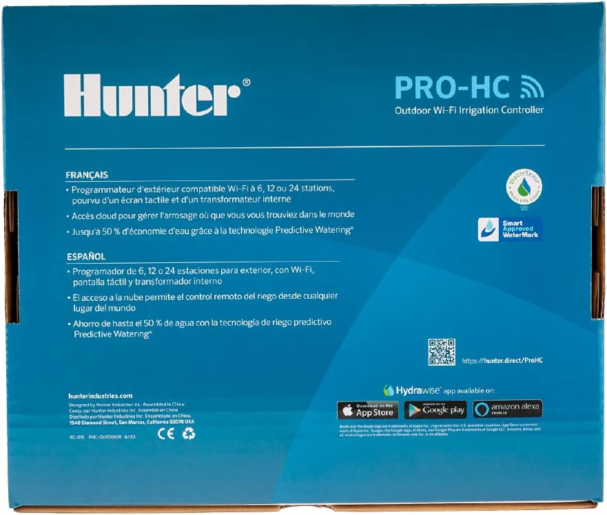 Hunter Hydrawise Pro-HC 24-Station WiFi Smart Sprinkler Controller, Outdoor Irrigation Timer, Weather-Based Watering System, Flow Sensor Ready review