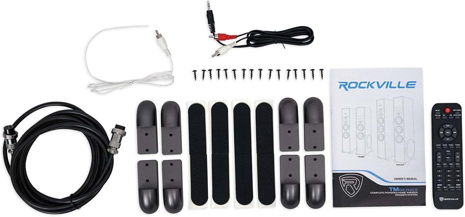 Rockville TM80B Powered Home Theater Tower Speaker System review